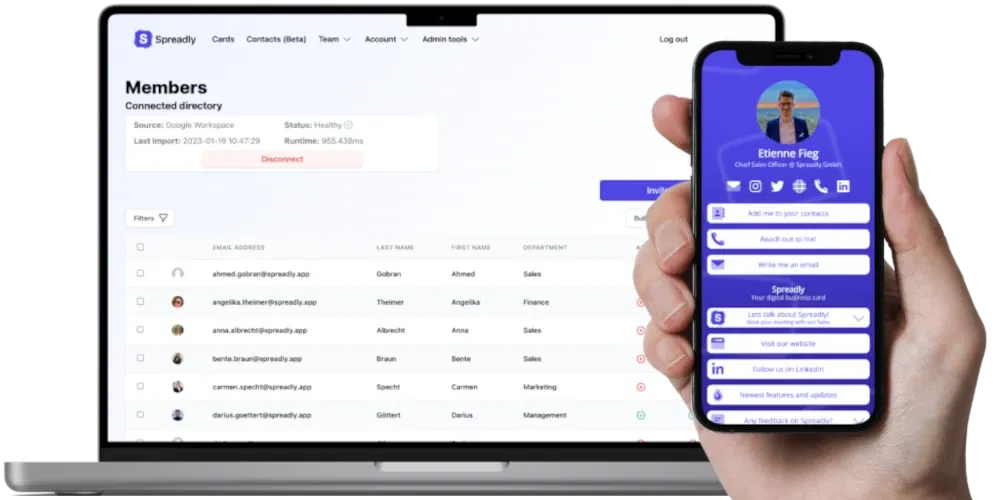 Digitális névjegykártyák vállalatok számára: Automatizált felhasználói menedzsment